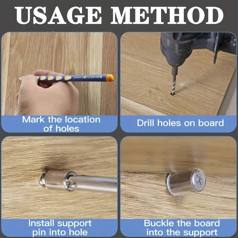 Metal Shelf Support Pegs Set