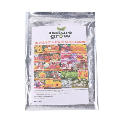 Seeds 20 Varieties Of Flower Combo (1 Pkt Varieties) - Garden