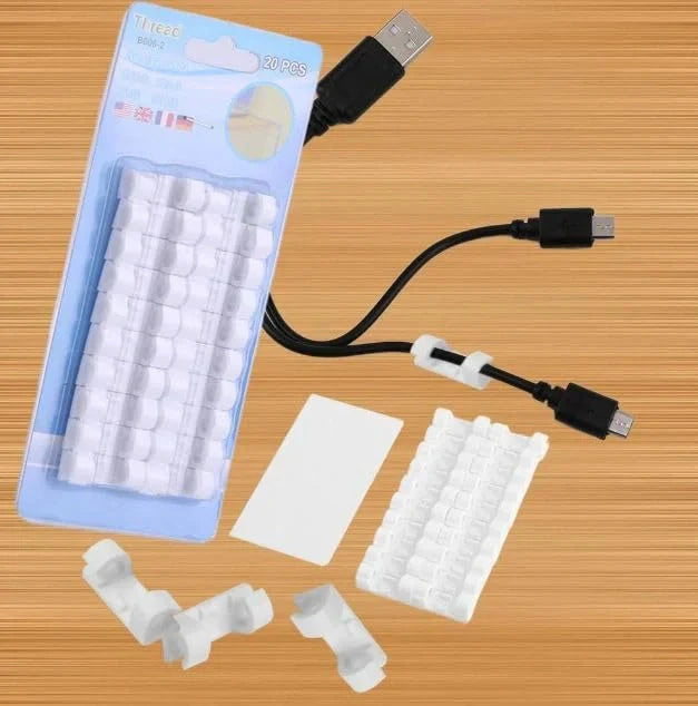 Self-Adhesive Cable Clips – 20 Pack - Mobile Accessories