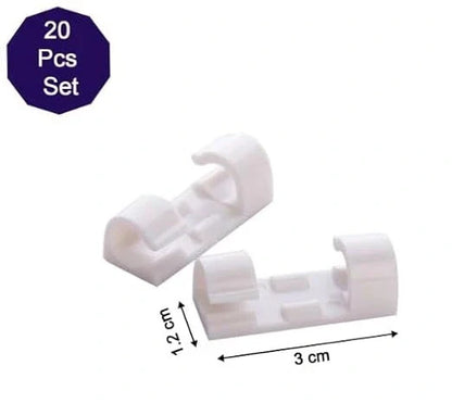 Self-Adhesive Cable Clips – 20 Pack - Mobile Accessories