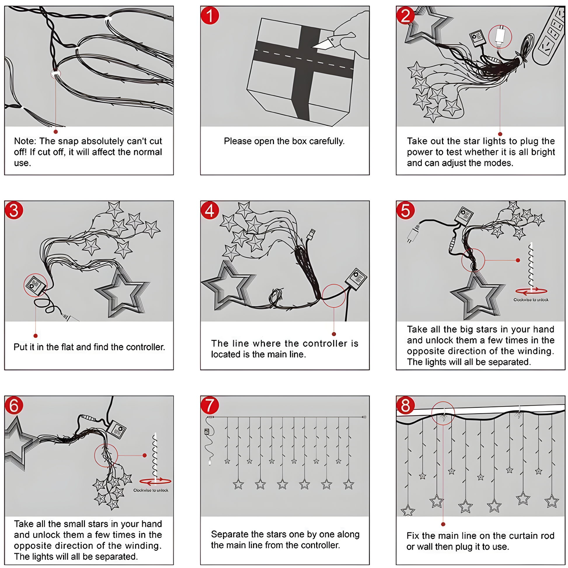 Serial String Star Lights for Decoration