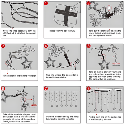 Serial String Star Lights for Decoration