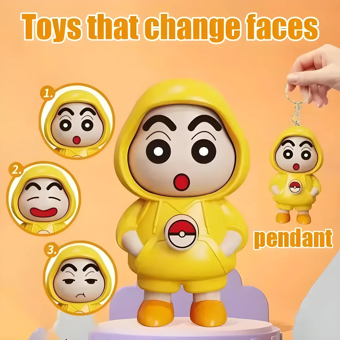 Shinchan Mood Flip Keychain Home Accessories
