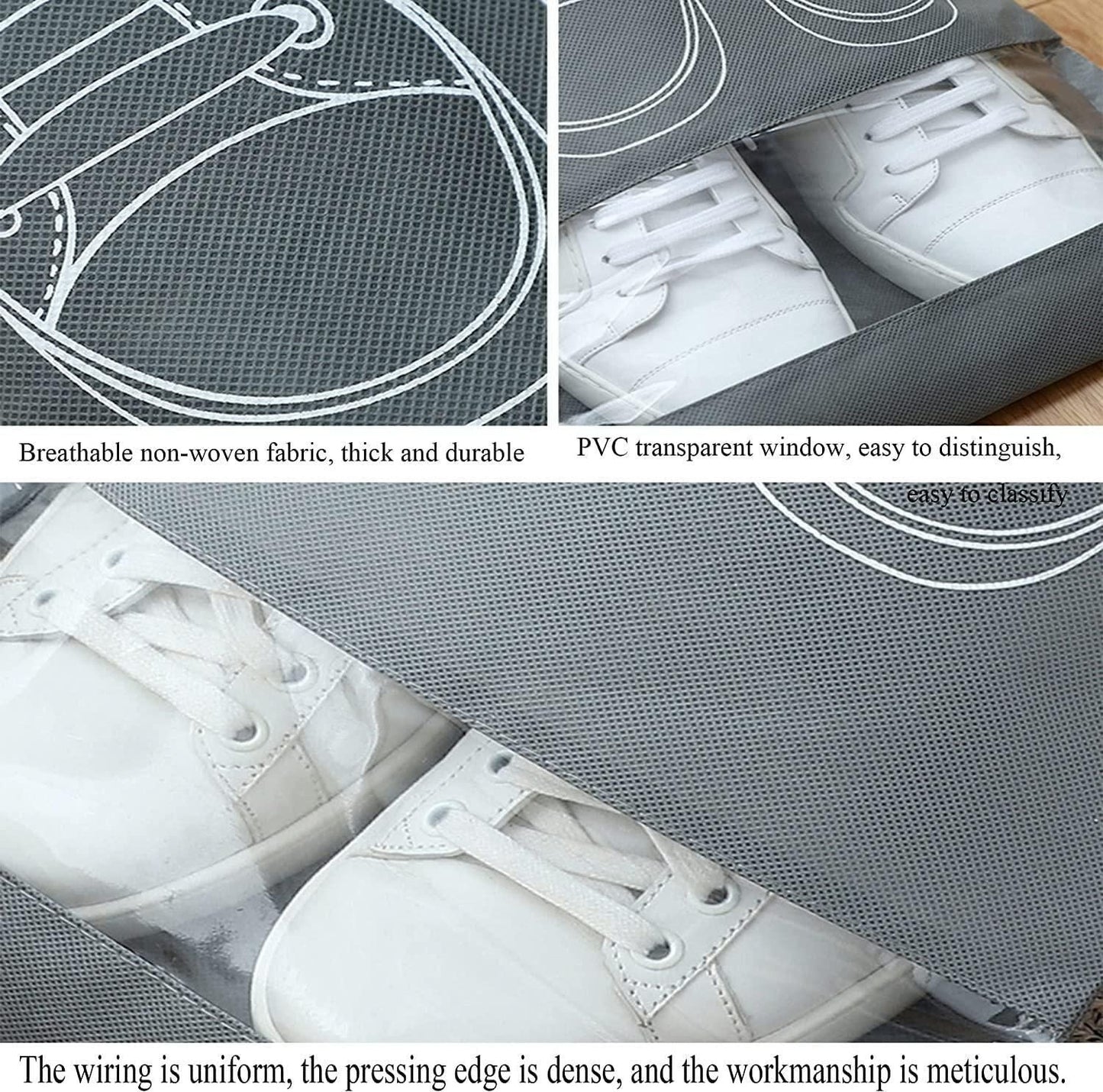 Shoe Bag Transparent Window Portable Travel Dust Proof Shoe Bags