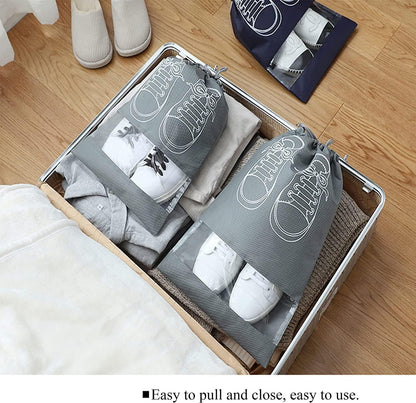 Shoe Bag Transparent Window Portable Travel Dust Proof Shoe Bags