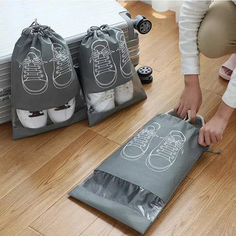 Shoe Bag Transparent Window Portable Travel Dust Proof Shoe Bags