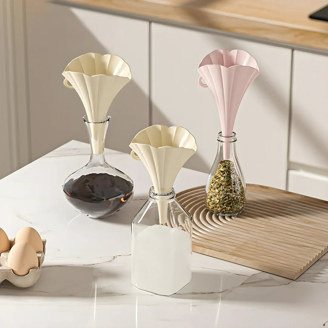 Silicone Folding Funnel With Supporter Pack of 2