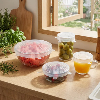 Best silicone food cover stretch lids – 6 pcs - container covers | 2026 | fast shipping