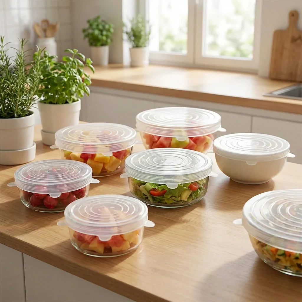 Best silicone food cover stretch lids – 6 pcs - container covers | 2026 | fast shipping