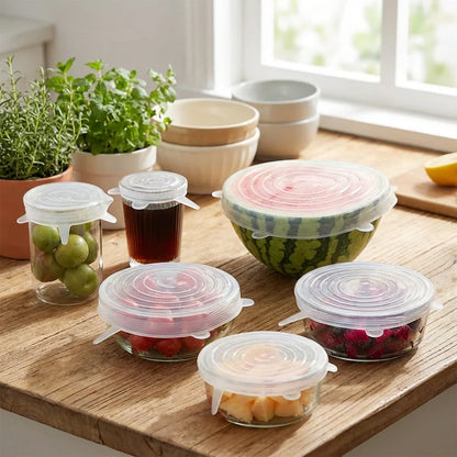Best silicone food cover stretch lids – 6 pcs - container covers | 2026 | fast shipping