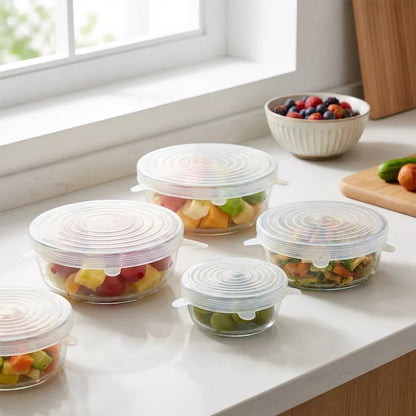 Best silicone food cover stretch lids – 6 pcs - container covers | 2026 | fast shipping