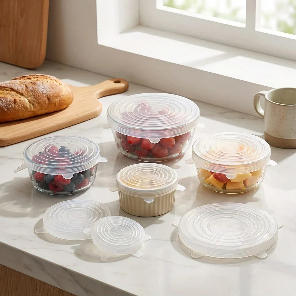 Best silicone food cover stretch lids – 6 pcs - container covers | 2026 | fast shipping