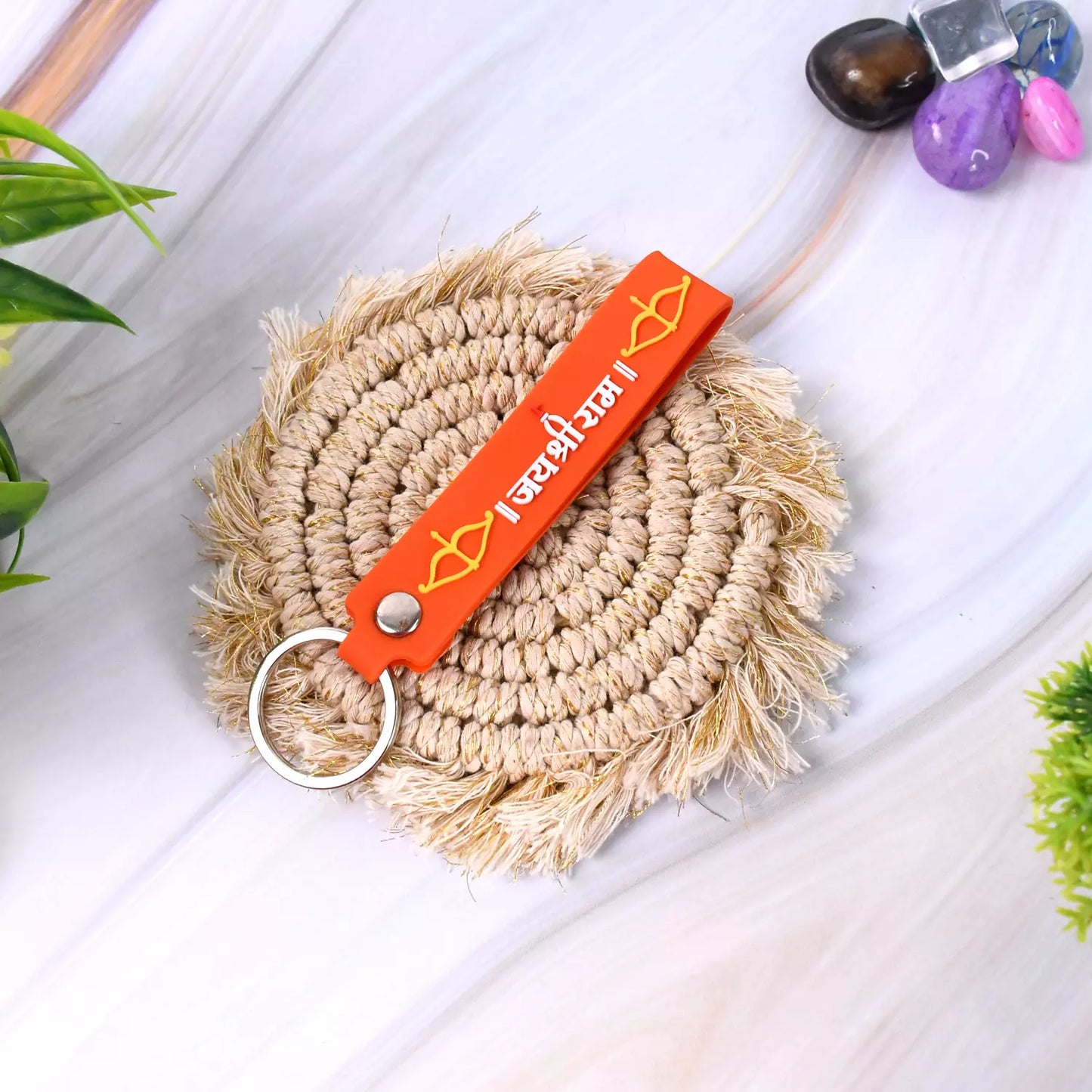 Silicone Jai Shree Ram Keychain - Car & Motorbike