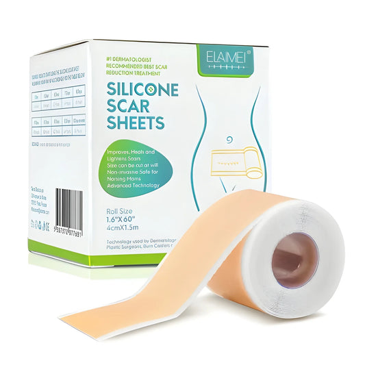 Silicone Scar Sheets – Soft Reusable Skin Friendly Tape Roll (4cm × 1.5m)