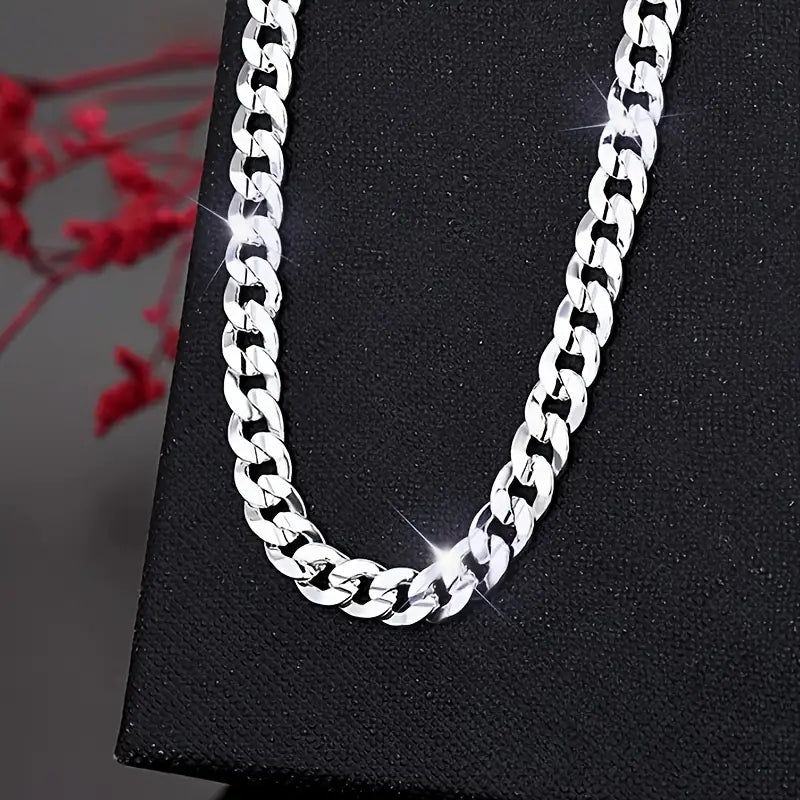 Silver Plated Cuban Style Thick & Heavy Chain For Men jewelry
