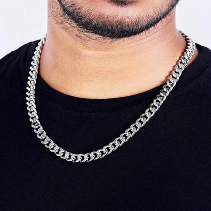 Silver Plated Cuban Style Thick & Heavy Chain For Men jewelry