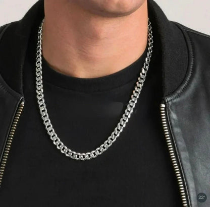 Silver Plated Cuban Style Thick & Heavy Chain For Men jewelry