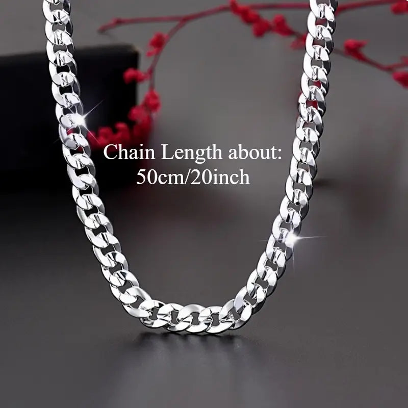 Silver Plated Cuban Style Thick & Heavy Chain For Men jewelry