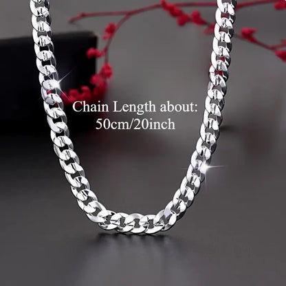 Silver Plated Cuban Style Thick & Heavy Chain For Men jewelry