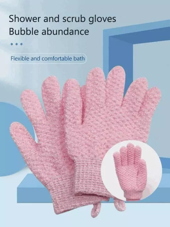 Soft textured bath gloves