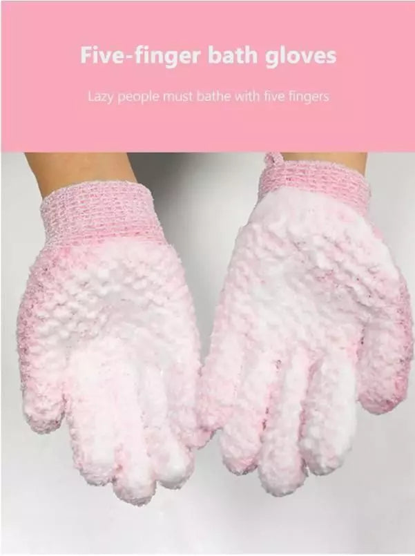 Soft textured bath gloves