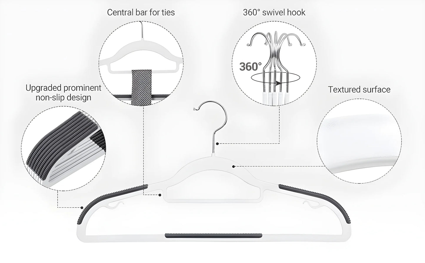 Space Saving Flexi Hangers (Pack of 4) Home Improvement