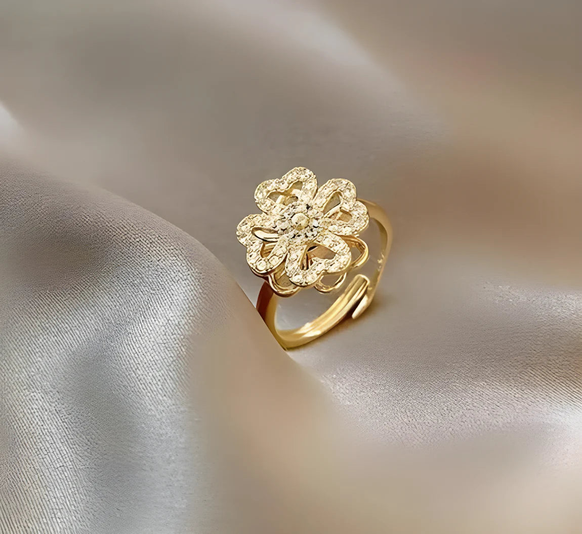 Spinning Luck Clover Ring jewelry