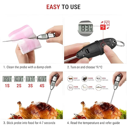 Stainless Probe Kitchen Food Meat Thermometers