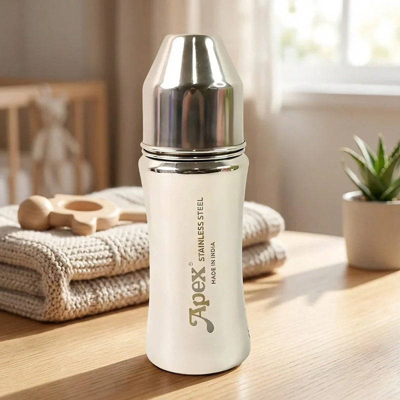 Baby Feeding Bottle Stainless Steel with Silicone Nipple