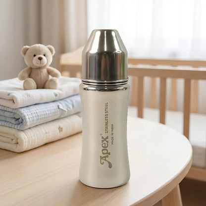 Baby Feeding Bottle Stainless Steel with Silicone Nipple