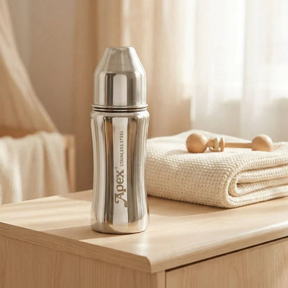 Baby Feeding Bottle Stainless Steel with Silicone Nipple