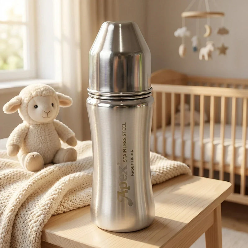 Baby Feeding Bottle Stainless Steel with Silicone Nipple