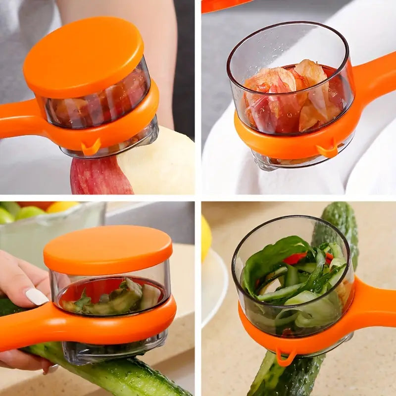 Stainless Steel Peeler With Container (1 Pc) - Home & Kitchen