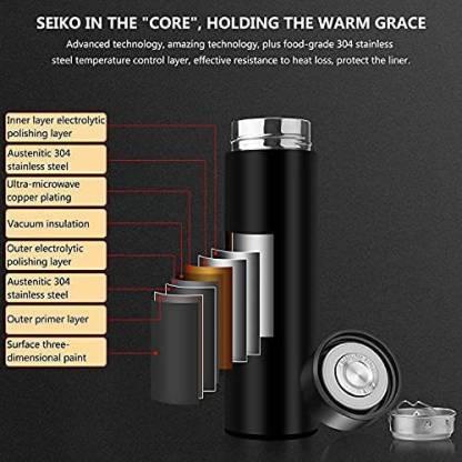 Stainless Steel Temperature Water Bottle Thermos Double Wall Vacuum Intelligent Cup with LCD Smart Display (500 ML)