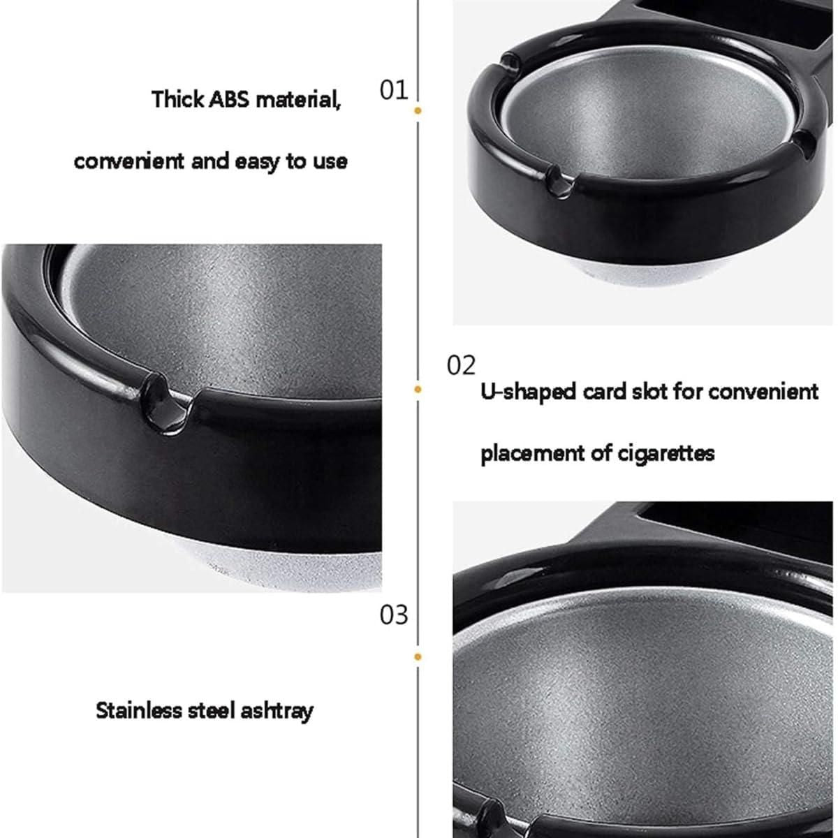 Stainless Steel Wall Mounted Ashtray & Cigarette Lighter Storage Rack