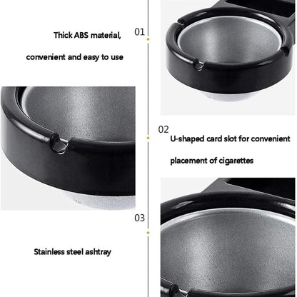 Stainless Steel Wall Mounted Ashtray & Cigarette Lighter Storage Rack