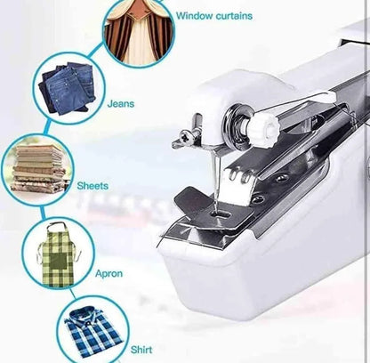 Stitch Handheld Cordless Portable White Sewing Machine Home Accessories