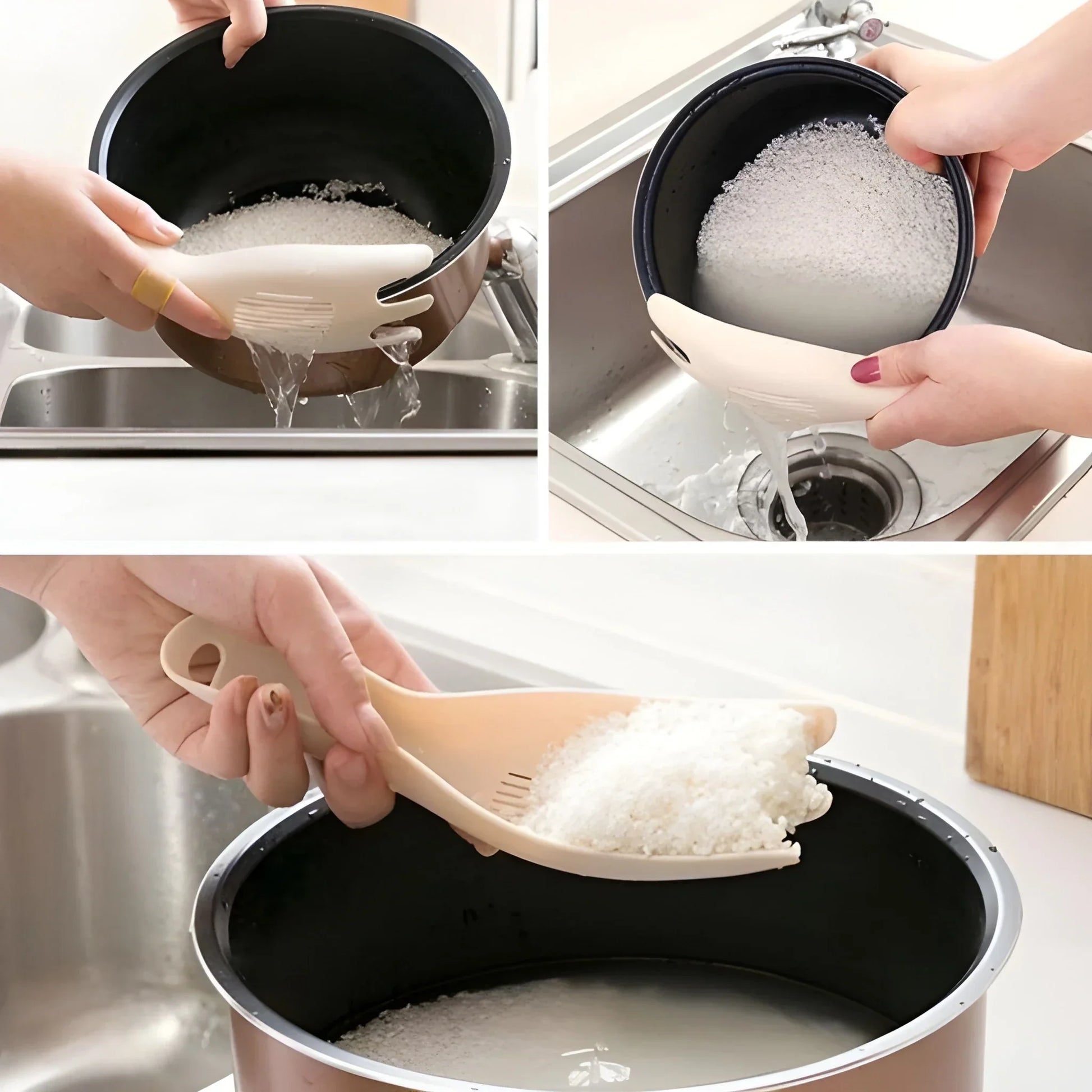 Strain & Wash Rice Spoon - Home Kitchen