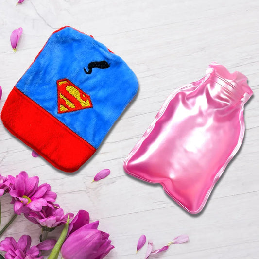 Superman Print Small Hot Water Bag With Cover - Home & Kitchen