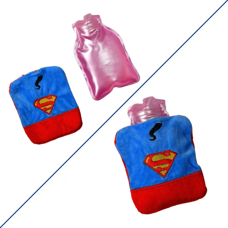 Superman Print Small Hot Water Bag With Cover - Home & Kitchen