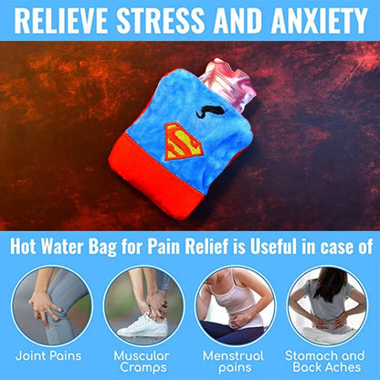 Superman Print Small Hot Water Bag With Cover - Home & Kitchen
