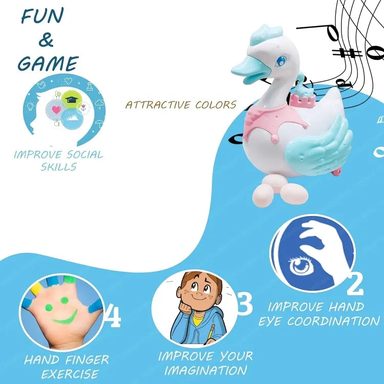 Swan Lay Egg Toy for Kids 360 Degree Rotation