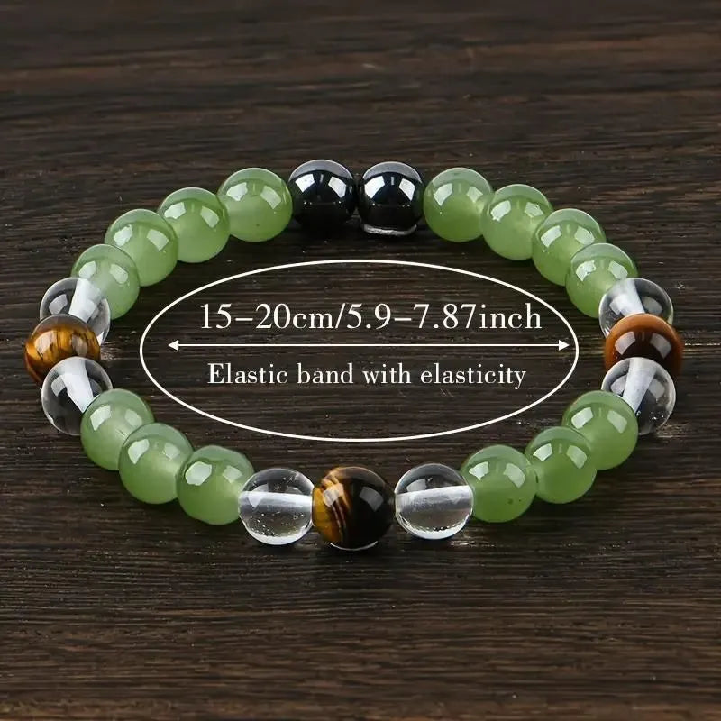 Tiger’s Eye Stone and Crystal Beads Bracelet Pack of 2 jewelry
