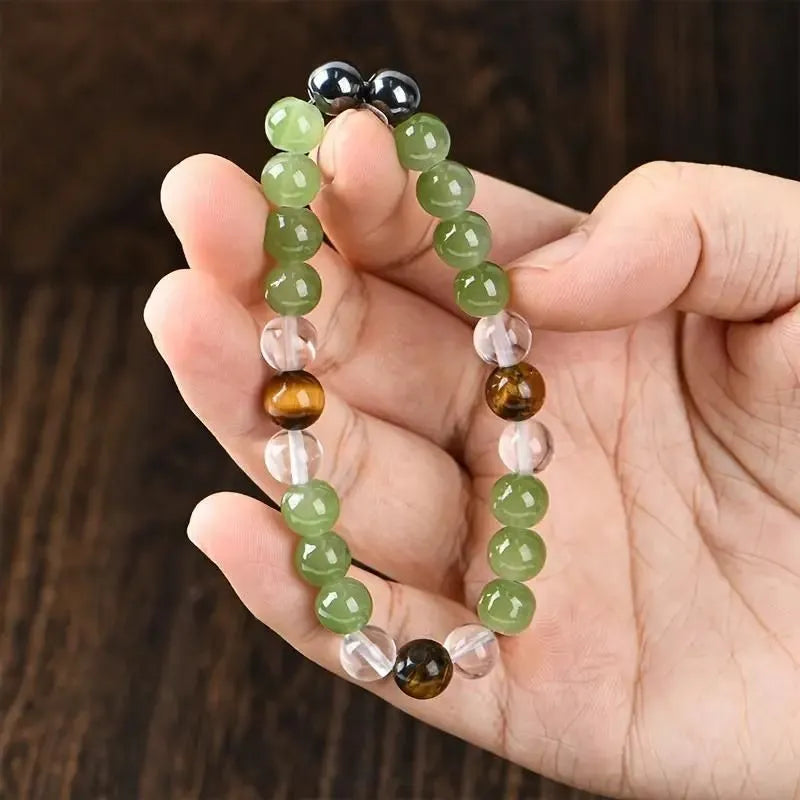 Tiger’s Eye Stone and Crystal Beads Bracelet Pack of 2 jewelry