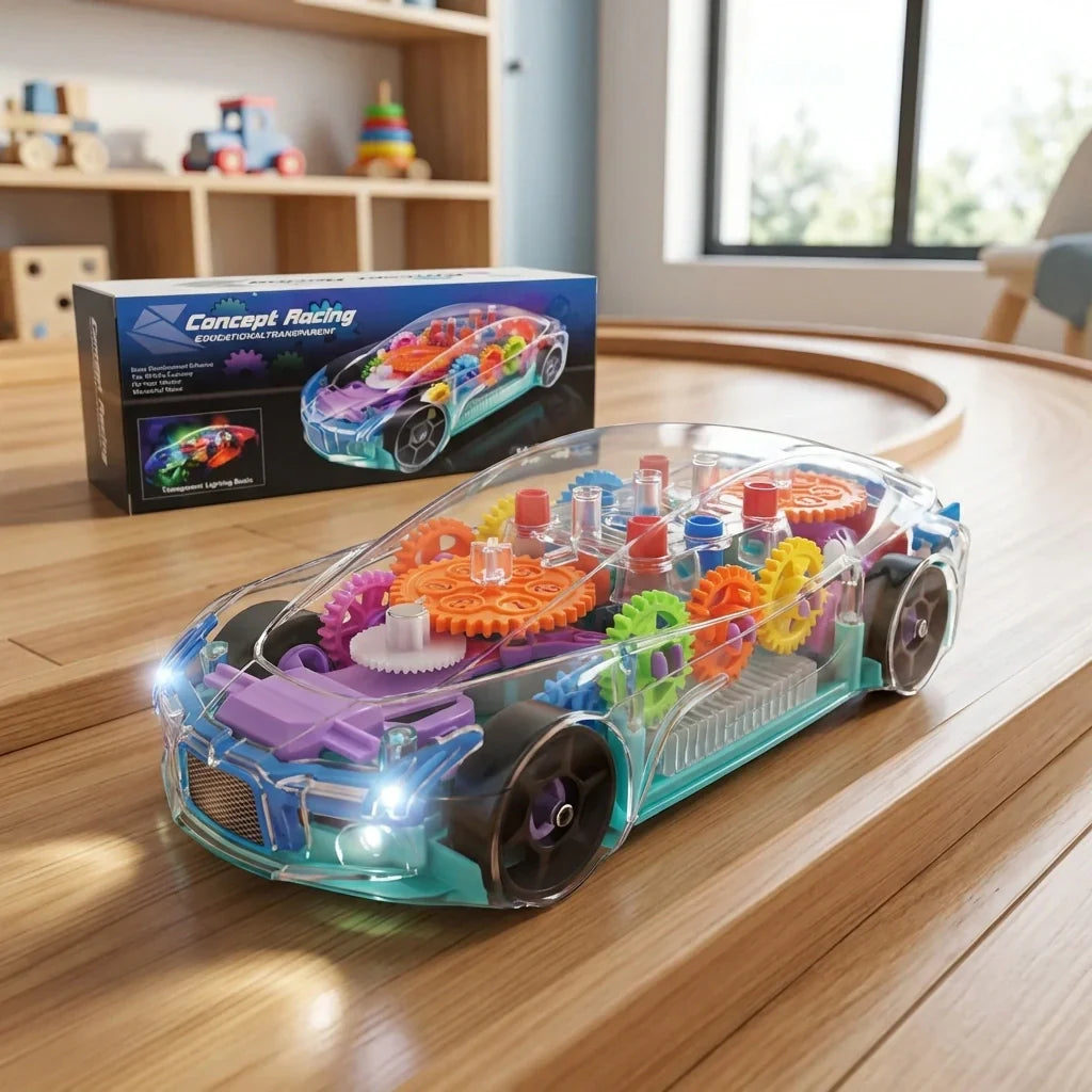 Best transparent gear car toy – 360° rotating - cars | 2026 | fast shipping