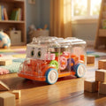 Transparent Musical Mini School Bus Toy For Kids