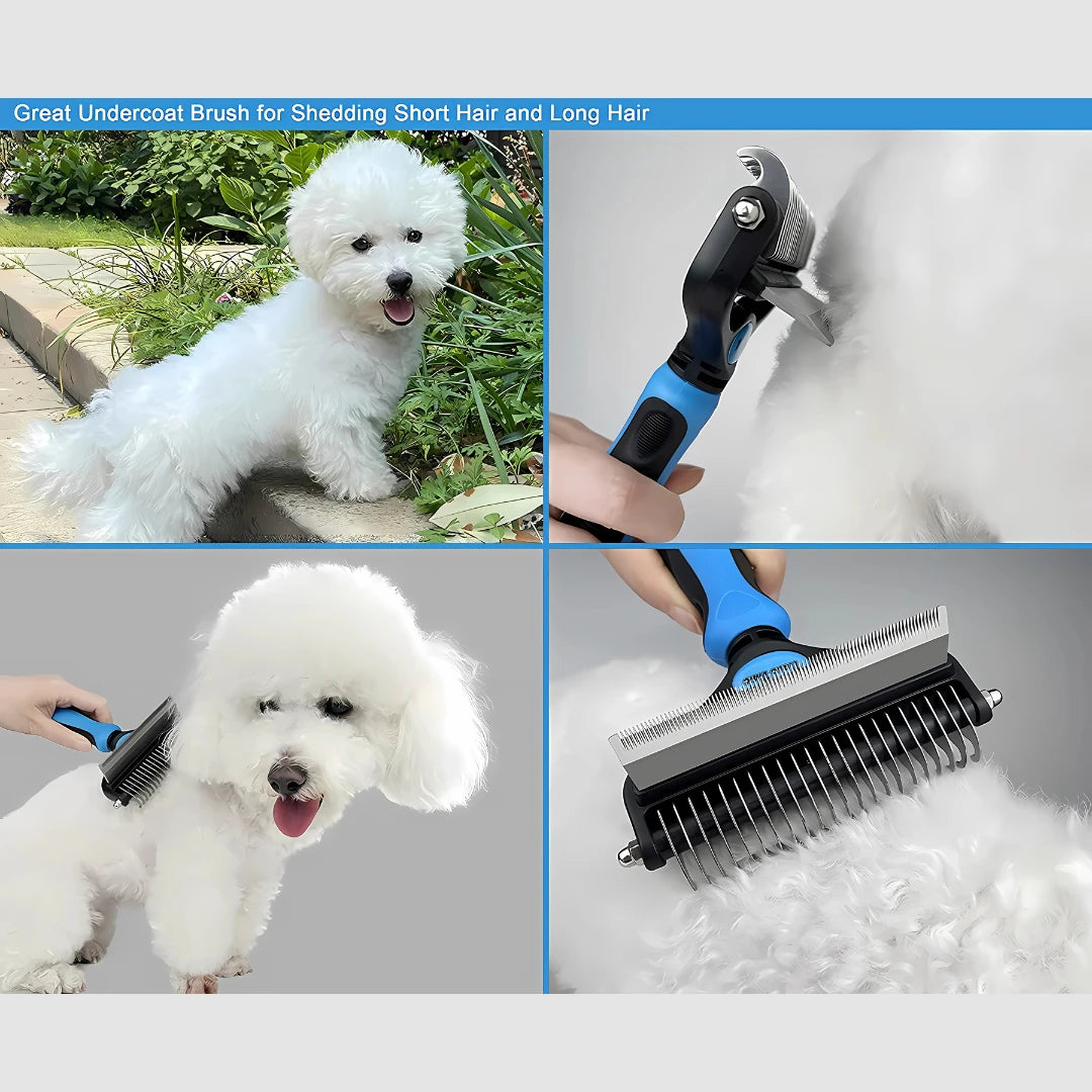 2 in 1 Deshedding Grooming Undercoat Brush