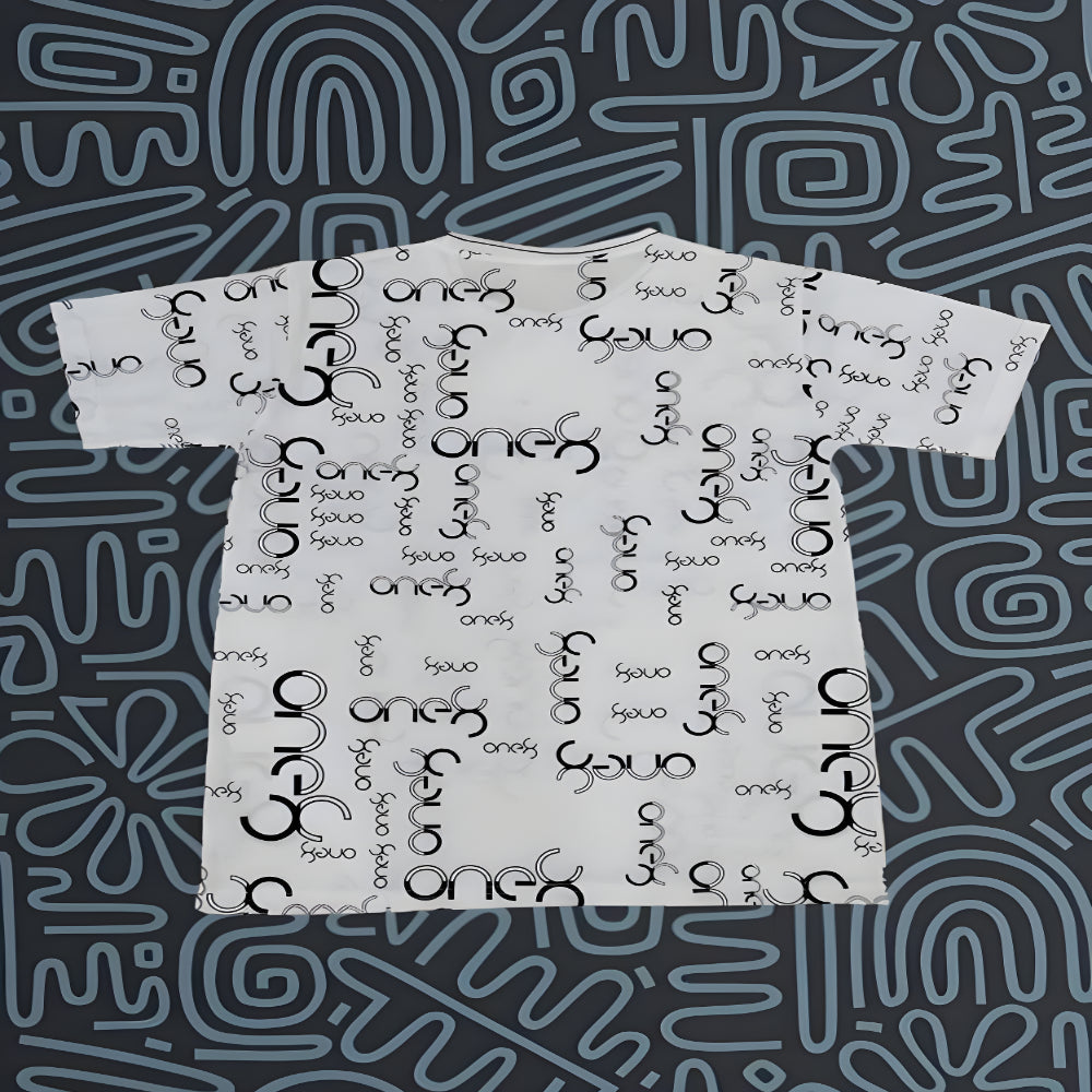 White Printed Polyester Tee