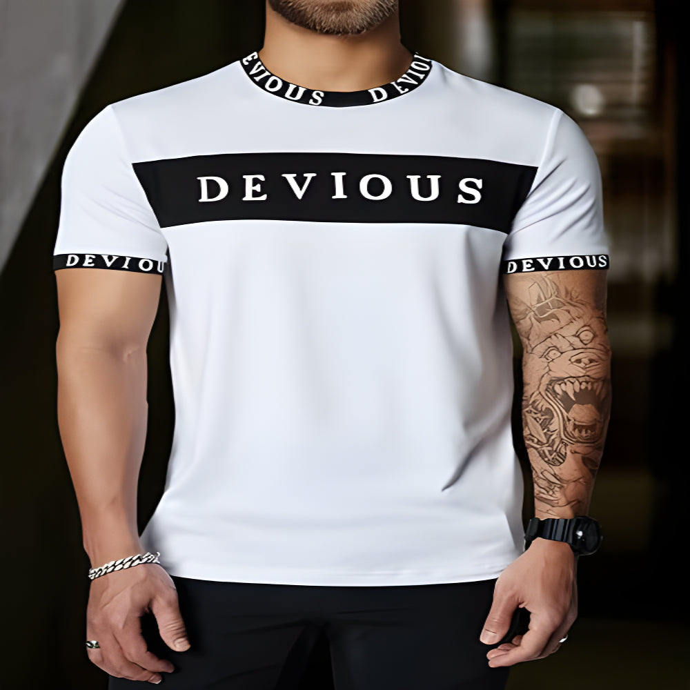 Contrast Print Cotton Tee