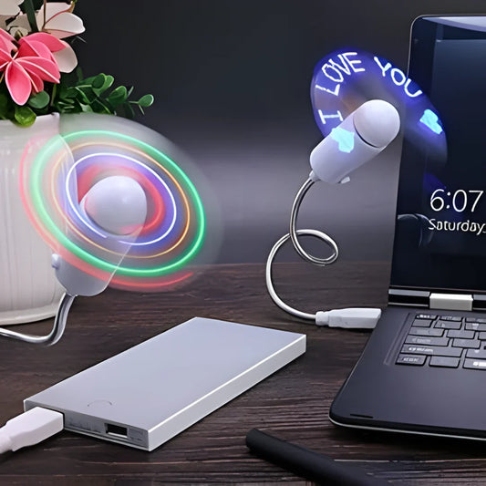 USB LED Fan with Programmable CD Customized Message